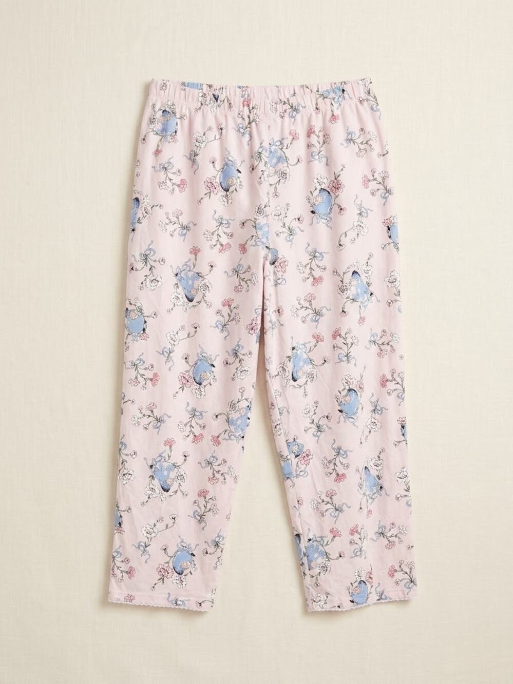 Disney Eeyore Floral Pajama Pants 3X Pink Capris Cropped Sleepwear Lounge